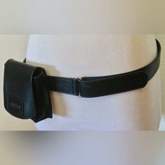 GUESS BELT POUCH BLACK GENUINE LEATHER SMALL - Picture 6 of 10